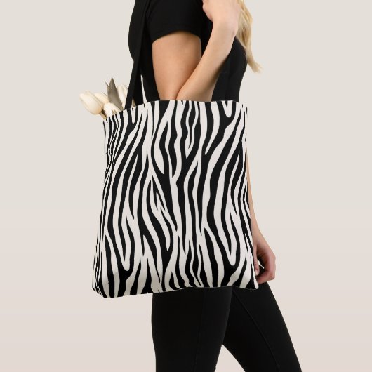Tote Bag Design moderne Zebra Print Safari Motif animal (De près)