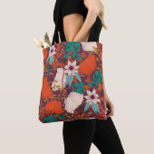 Tote Bag Design motif sans couture avec fleurs dessinées à  (De près)