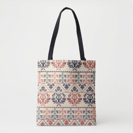Tote Bag Design motif sans couture avec Palestini tradition (Devant)