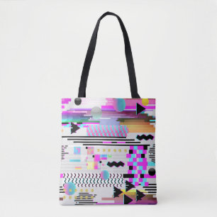 Tote Bag Design Motif sans soudure. Cyberpunk numérique