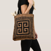 Tote Bag Design noir Motif grec (De près)