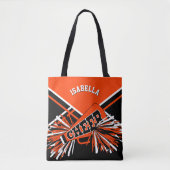 Tote Bag Design orange, noir et blanc (Devant)