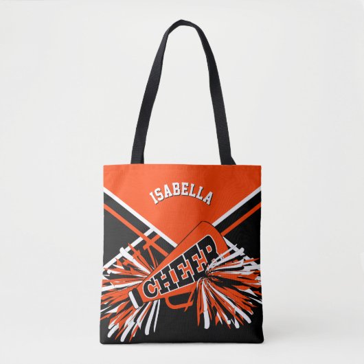 Tote Bag Design orange, noir et blanc (Devant)