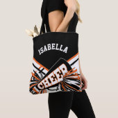 Tote Bag Design orange, noir et blanc (De près)