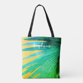 Tote Bag design personnalisé et tropical fourre-tout feuill (Dos)