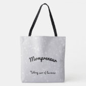 Tote Bag Design pétillant gris Mompreneur (Devant)
