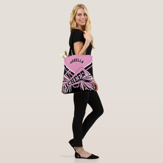 Tote Bag Design Pom-pom girl rose, noir et blanc (Sur le modèle)