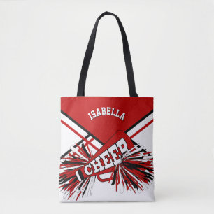 Tote Bag Design Pom-pom girl rouge, noir et blanc