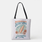 Tote Bag Design rétro du Surfing Paradise (Dos)