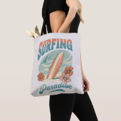 Tote Bag Design rétro du Surfing Paradise (De près)