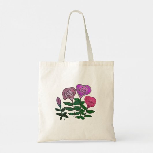 Tote Bag Design Rose coloré (Dos)