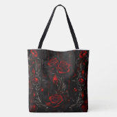 Tote Bag Design Rose rouge et noir (Dos)