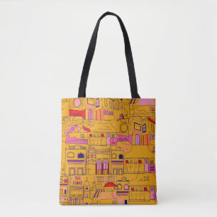 Tote Bag Design sans couture motif mexicain. Textile de dé
