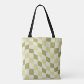 Tote Bag Design tendance Retro Green À damiers Motif (Dos)