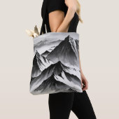 Tote Bag design unique noir et blanc (De près)