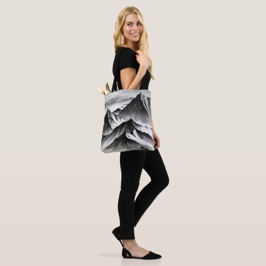 Tote Bag design unique noir et blanc (Sur le modèle)