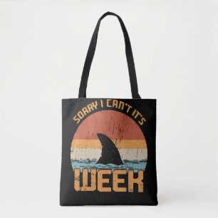 Tote Bag Désolé je ne peux pas sa semaine Drôle Shark Cadea