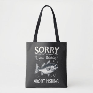 Tote Bag Désolé, je n'écoutais pas que je pensais au poisso