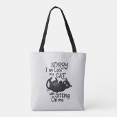 Tote Bag Désolé, je suis en retard - Règles pour chats ! (Dos)