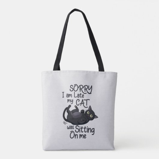 Tote Bag Désolé, je suis en retard - Règles pour chats ! (Dos)