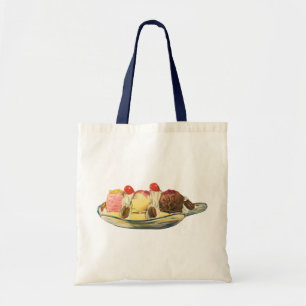 Tote Bag Desserts de nourriture vintage, cerises de banana