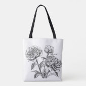 Tote Bag Dessin à encre de rose (Dos)