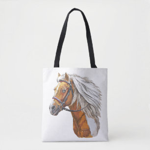 Tote Bag Dessin à la main portrait de cheval