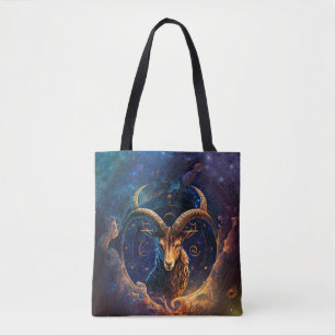 Tote Bag Dessin à l'aquarelle du signe du zodiaque Capricor