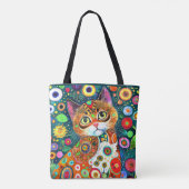 TOTE BAG DESSIN ABSTRAIT COLORÉ ADORABLE D'UN CHAT (Dos)
