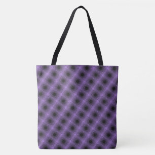 Tote Bag Dessin abstrait MODERNE en mosaïque noire-violet