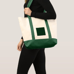 Tote Bag Dessin abstrait MODERNE en mosaïque vert-olive Imp