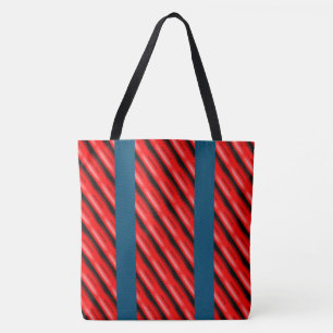 Tote Bag Dessin abstrait MODERNE en rouge bleu noir Legging