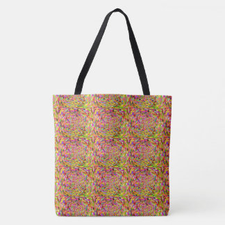 Tote Bag Dessin abstrait MODERNE en vert-jaune-clair