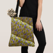 Tote Bag Dessin abstrait MODERNE, jaune-clair brun-profond (De près)