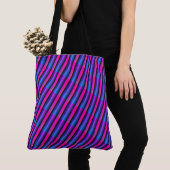 Tote Bag Dessin abstrait MODERNE rose violet bleu clair (De près)