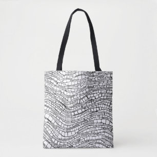 Tote Bag Dessin abstrait noir et blanc