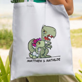 Tote Bag Dessin amusant Little Sister T-Rex Dinosaur Nom