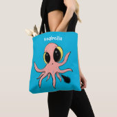 Tote Bag Dessin animé de bébé pieuvre mignon et effronté (De près)