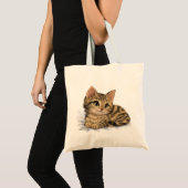 Tote Bag Dessin animé de chaton tabby mignon (Devant (produit))