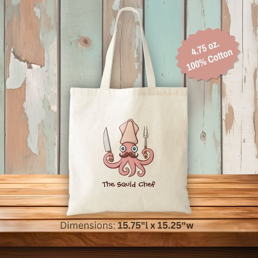 Tote Bag Dessin animé de chef calamar