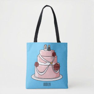 Tote Bag dessin animé de gâteau mariage