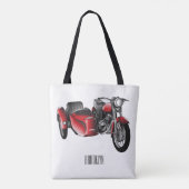 Tote Bag dessin animé de la moto Sidecar (Dos)