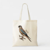 Tote Bag dessin animé d'oiseau-kestrel américain (Dos)