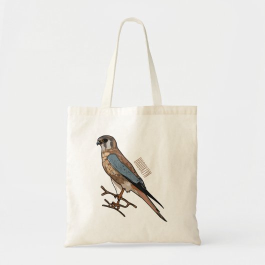 Tote Bag dessin animé d'oiseau-kestrel américain (Devant)