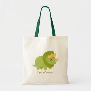 Tote Bag Dessin animé kawaii de Triceratops vert et jaune