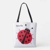 Tote Bag dessin animé ladybug amusant rouge noir blanc (Dos)