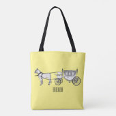 Tote Bag dessin animé mariage cheval & calèche (Dos)