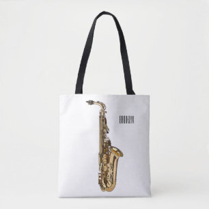 Tote Bag dessin animé saxophone