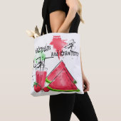 Tote Bag Dessin aquarellé de pastèque et de fraises (De près)