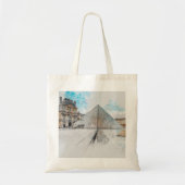 Tote Bag Dessin aquarelle du Louvre Paris, France (Devant)